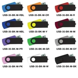 USB FLASH DRIVES WITH BLACK SWIVEL 32GB